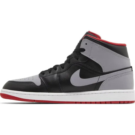 Air Jordan 1 Mid Black/Cement Grey-Fire Red-White