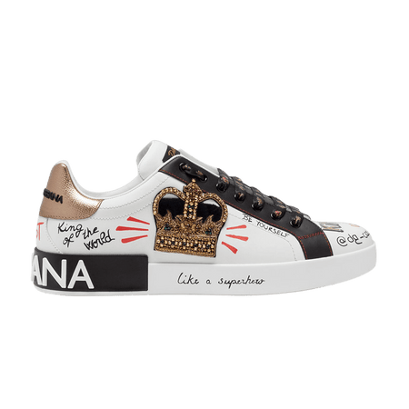 Dolce & Gabbana Portofino Printed Crown Embroidery Patch - White