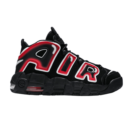 Nike Air More Uptempo Black White Laser Crimson