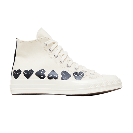 Comme des Garçons PLAY x Chuck 70 High Multi Heart - Milk Black