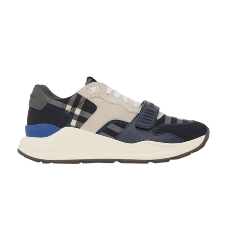 Burberry Check Sneakers Dark Charcoal Blue