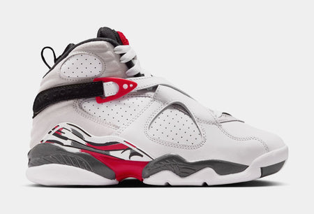 Air Jordan 8 Retro White And True Red Grade School Lifestyle Shoes (White/True Red/Black)