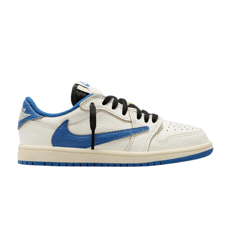 Fragment Design x Travis Scott x Air Jordan 1 Retro Low OG SP PS Sail Military Blue