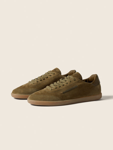 Zegna Olive Green 232 Suede Sneakers