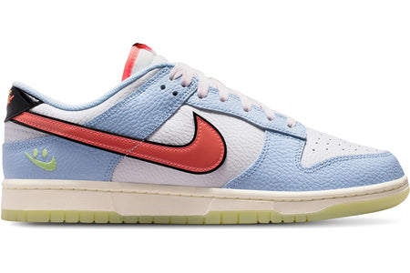 Nike Dunk Low Smiley Swoosh White Hydrogen Blue Crimson