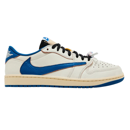 Fragment Design x Travis Scott x Air Jordan 1 Retro Low OG SP Sail Military Blue
