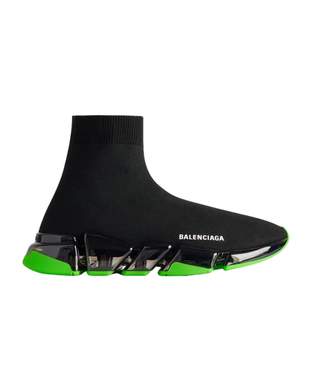 Balenciaga Speed 2.0 Sneaker Clear Sole - Black Neon Green