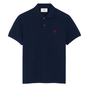 Navy Cotton Ami de Coeur Polo Shirt Ami de Coeur polo shirt in organic cotton pique