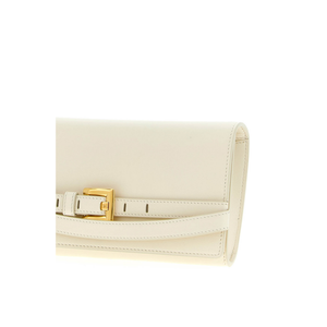 Crinkled Leather Wallet with Shuffle Chain