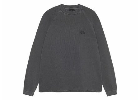 Stussy Raglan Thermal L/S Crew Washed Black