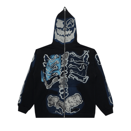 Travis Scott Cactus Jack For Fragment Skeleton Graffiti Full Zip Hoodie