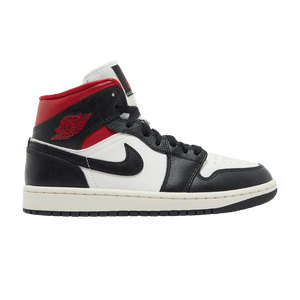 Wmns Air Jordan 1 Mid Black Off White Gym Red
