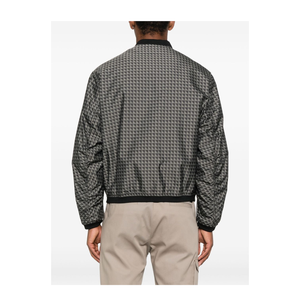 Blouson in Nylon Jacquard with Repeated Eagle Motif