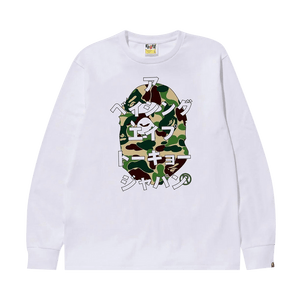 BAPE ABC Camo Japanese Letters T-Shirt - White