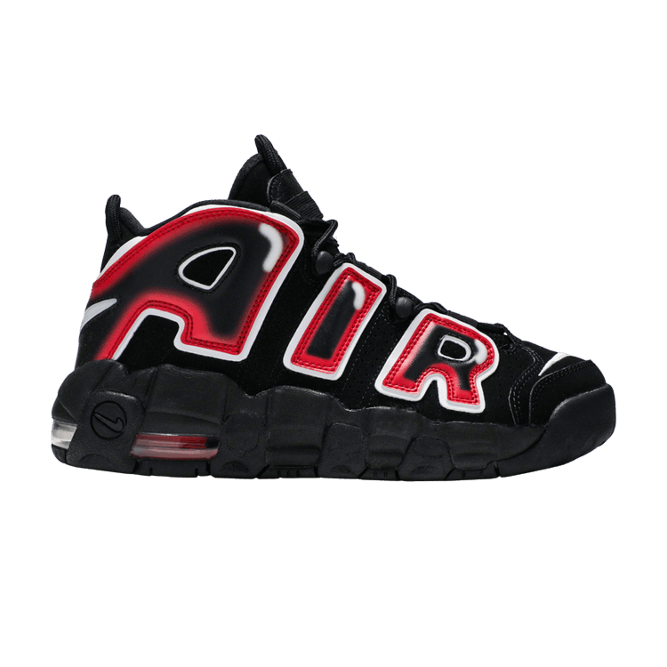 Nike Air More Uptempo Black White Laser Crimson