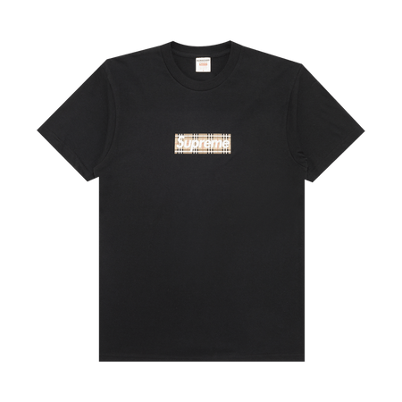 Supreme x Burberry Box Logo Black T-Shirt