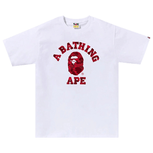 Bape - Color Camo College T-Shirt White /Red (SS23)