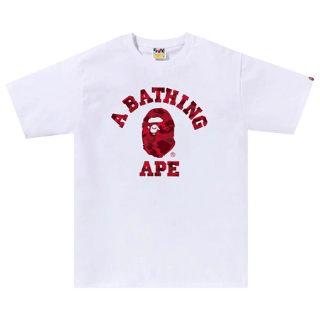 Bape - Color Camo College T-Shirt White /Red (SS23)