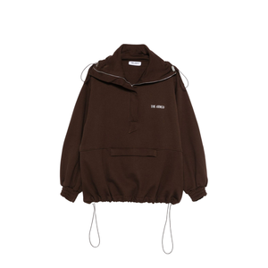Brown Cotton Anorak Sweatshirt