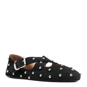 Black Crossed Strap Ballet Flats
