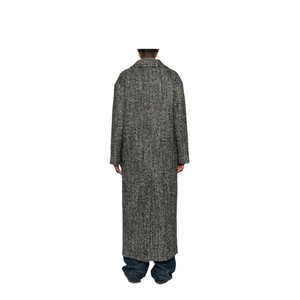 Wool Blend Single-breasted Coat Black