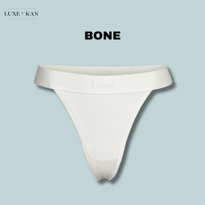 SKIMS Ribbed stretch-cotton thong
