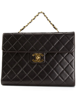 quilted classic flap jumbo brief case