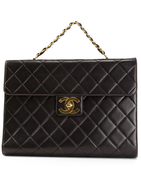 quilted classic flap jumbo brief case