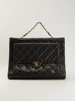 quilted classic flap jumbo brief case