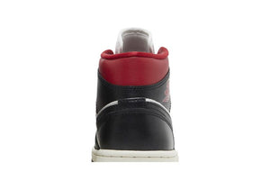 Wmns Air Jordan 1 Mid Black Off White Gym Red