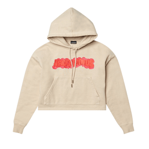 Jacquemus Le Sweatshirt Pate Clay Logo Cropped Hoodie Beige