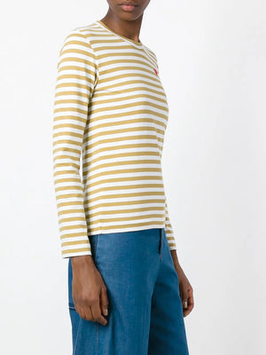 heart-patch striped top
