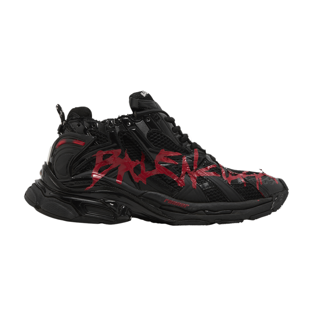 Balenciaga Runner Sneaker Graffiti - Black Red