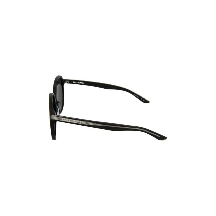 Balenciaga Round Frame Acetate Sunglasses Black/Grey
