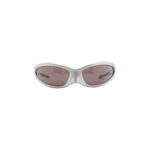 Balenciaga Cat Oval Frame Sunglasses Silver