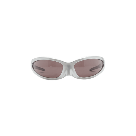 Balenciaga Cat Oval Frame Sunglasses Silver