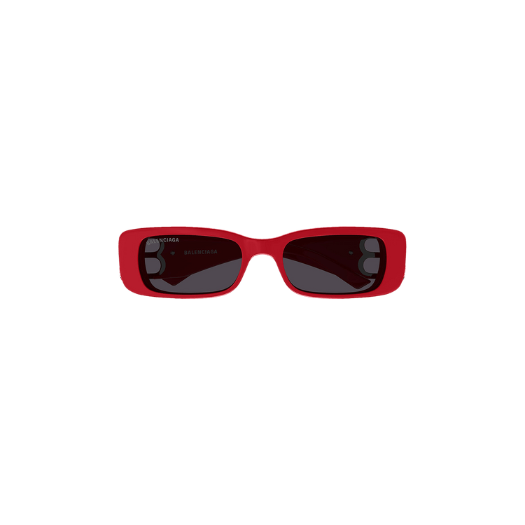 Balenciaga Rectangular Frame Sunglasses Red