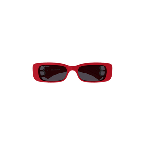 Balenciaga Rectangular Frame Sunglasses Red