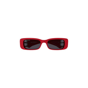 Balenciaga Rectangular Frame Sunglasses Red