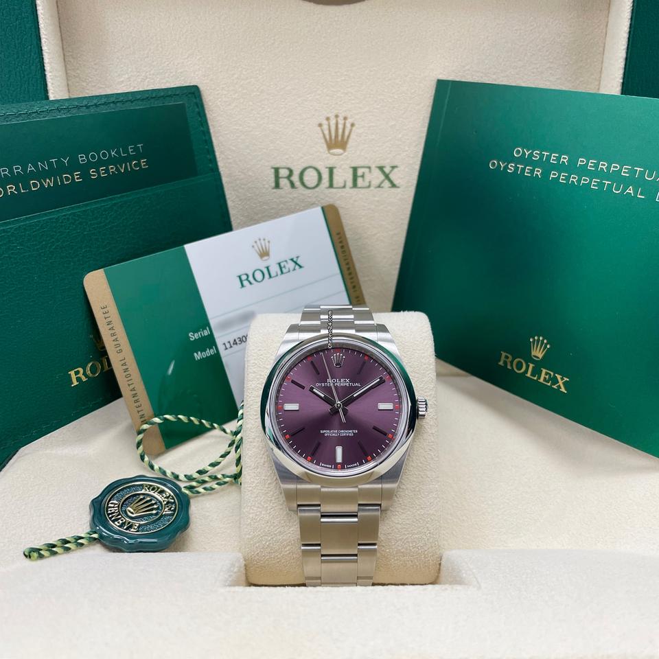 Rolex | Oyster Perpetual | 114300 | Steel | 39 mm | Steel | Purple | Automatic