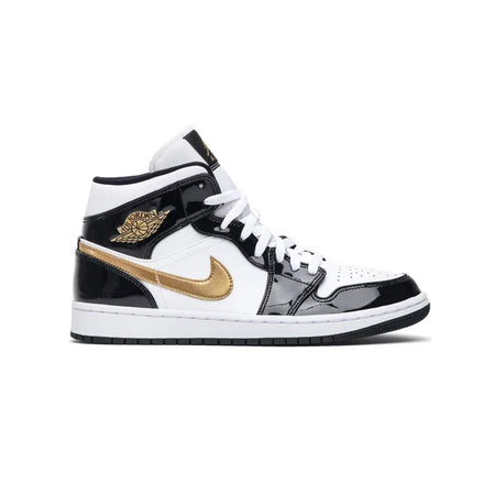 Air Jordan 1 Mid Patent SE Black Gold Sale