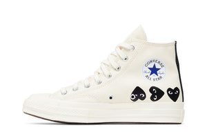 Comme des Garçons PLAY x Chuck 70 High Multi Heart - Milk Black