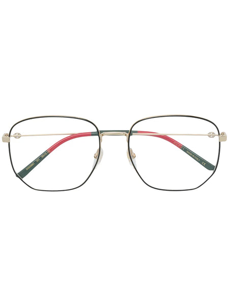 Web detail hexagonal-frame glasses