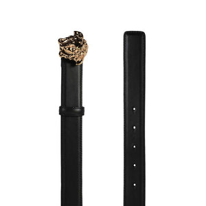 Versace La Medusa Leather Belt Black/Gold