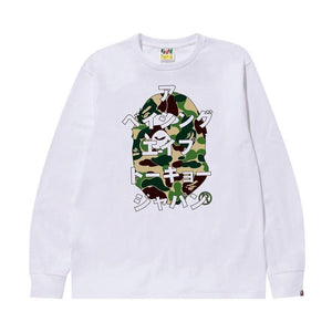 BAPE ABC Camo Japanese Letters T-Shirt - White