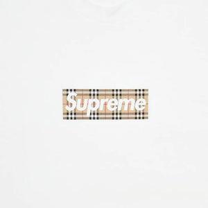 Supreme x Burberry Box Logo White T-Shirt