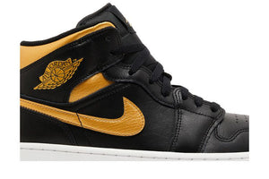 Air Jordan 1 Mid Black Metallic Gold