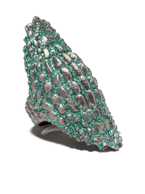9kt gold diamon Green Lady Caiman ring
