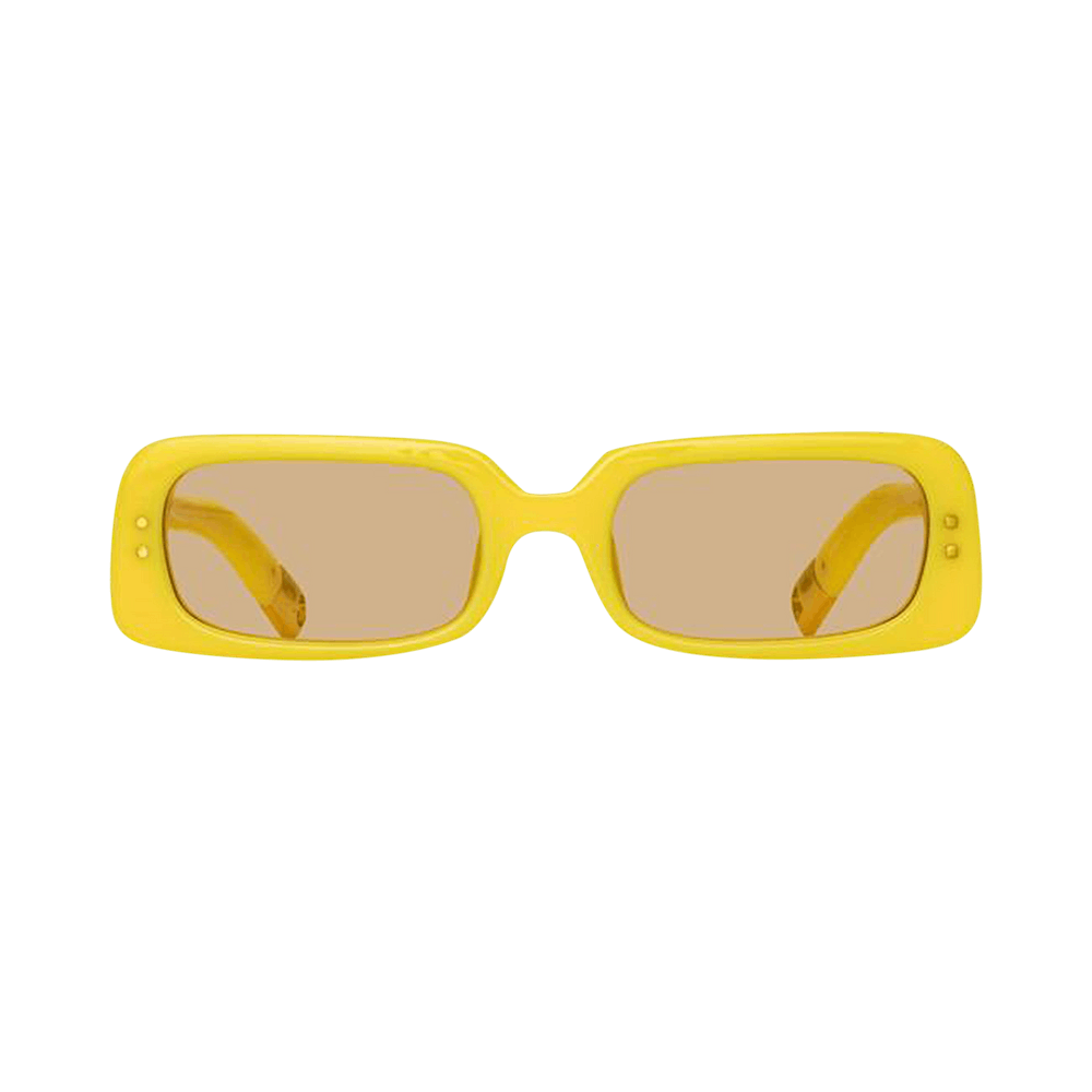 Jacquemus Azzurro Rectangular Sunglasses Pear Sorbet/Yellow Gold/Yellow