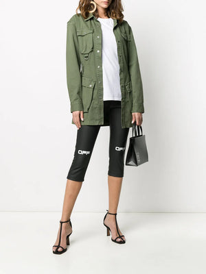 logo print cropped leggings